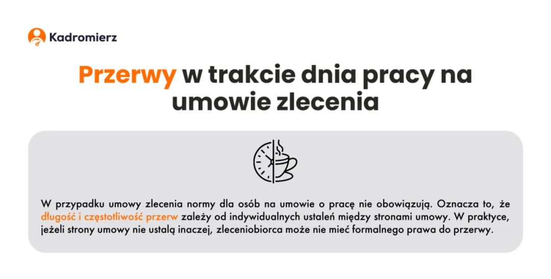 Ile przerwy na 8 godzin pracy umowa zlecenie? Sprawdź, co przysługuje