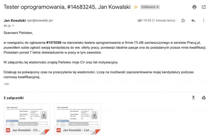 Co napisać w wiadomości z CV, aby przyciągnąć uwagę pracodawcy?